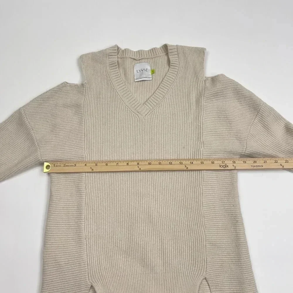 Lyssé Oyster Cold Shoulder Pullover Sweater